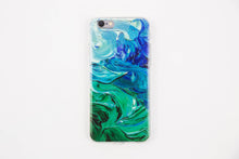 Load image into Gallery viewer, Cool Painted iPhone Case Blue Green SaharaFashion